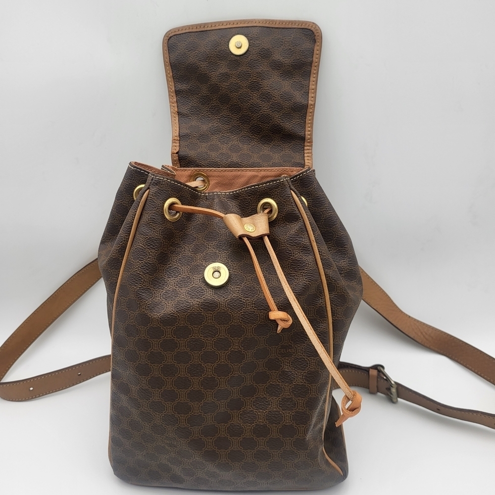 CELINE Macadam Rucksack Backpack Mini canvas leather..Authentic.. - Picture 7 of 16